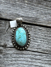 Load image into Gallery viewer, Navajo Sterling Silver Turquoise Pendant. Elouise Richards