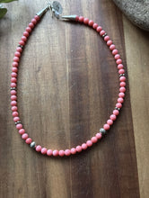 Load image into Gallery viewer, Tommy Rosita Singer T R Sterling Silver Pink Choker Bead Necklace 15 Inch