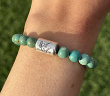 Load image into Gallery viewer, Kokopelli Green Turquoise 7 Inch Stretch Stretchy Elastic Bead Bracelet Gift