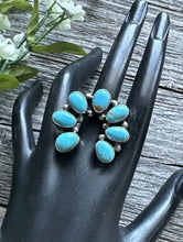 Load image into Gallery viewer, Native American Sterling Silver Turquoise Ring. Size 8.5. B Johnson
