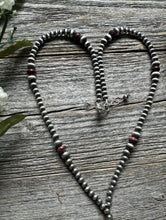 Load image into Gallery viewer, Sterling Silver Purple Spiny Oyster W Pearls Bead Lariat Y Necklace. 26 inch