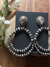 Load image into Gallery viewer, Navajo Sterling Silver Wild Horse Pearl Double Loop Earrings Etta E