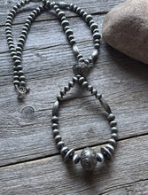 Load image into Gallery viewer, Southwestern Sterling Silver Pearls Jackla Multi Bead Necklace 32 Inch Gift