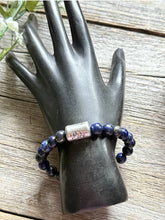 Load image into Gallery viewer, Kokopelli Lapis 7 Inch Stretch Stretchy Elastic Bead Bracelet Gift