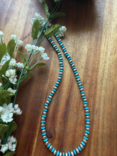 Load image into Gallery viewer, Sterling silver turquoise bead necklace 
18 inch