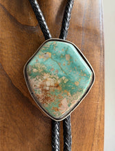 Load image into Gallery viewer, Large Native American Sterling Silver Royston Turquoise Bolo Tie Pendant CY