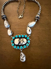 Load image into Gallery viewer, Navajo sterling silver wb turquoise lariat CY