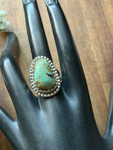 Load image into Gallery viewer, Vintage Old Pawn Navajo Sterling Silver Green Turquoise Ring Size 7