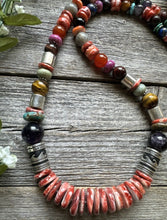 Load image into Gallery viewer, Tommy &amp; Rosita Singer T R Sterling Silver Red Spiny Oyster Bead Necklace 28”