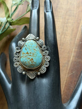 Load image into Gallery viewer, Navajo Sterling Silver Number 8 Turquoise Adjustable Ring Etta Enditto Gift