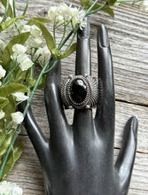 Load image into Gallery viewer, Mens Delbert Gordon Navajo Sterling Silver Black Onyx Ring. Size 11.5