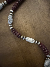 Load image into Gallery viewer, Sterling silver purple spiny oyster wb turquoise bead necklace 18 inch