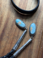 Load image into Gallery viewer, Large Native American Sterling Silver Royston Turquoise Bolo Tie Pendant CY