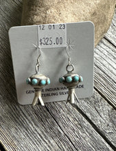 Load image into Gallery viewer, Navajo 925 Sterling Silver Turquoise Blossom Earrings MS Southwestern