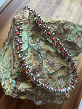 Load image into Gallery viewer, Sterling silver orange spiny oyster choker necklace