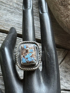 Native American Sterling Silver Golden Hill Turquoise Ring. Size 10 Gift BJ