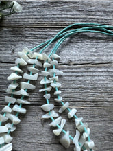 Load image into Gallery viewer, Vintage Native American Sterling Silver White Shell Turquoise Bead Necklace 26”