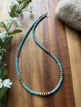 Load image into Gallery viewer, Southwestern Sterling Silver Blue Turquoise W Pearls Bead Necklace 18 inch Gift