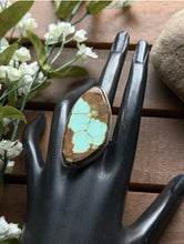 Load image into Gallery viewer, Navajo Native Sterling Silver Number 8 Turquoise Adjustable Ring Leslie Nez Gift