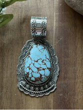 Load image into Gallery viewer, Navajo Sterling Silver Number 8 Turquoise Handmade Pendant Etta Enditto Gift