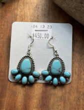 Load image into Gallery viewer, Navajo 925 Sterling Silver Turquoise Earrings J Tso Southwestern