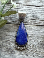 Load image into Gallery viewer, Native American Navajo Sterling Silver Lapis Pendant R Yazzie Gift