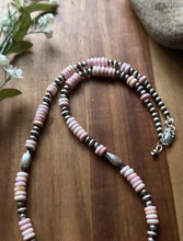 Load image into Gallery viewer, Sterling Silver Pink Conch W Multi Bead Pearls Necklace. 24 inch. Gift