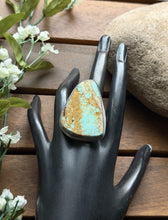 Load image into Gallery viewer, Navajo Native Sterling Silver Number 8 Turquoise Adjustable Ring Leslie Nez Gift