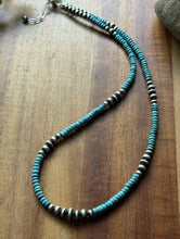 Load image into Gallery viewer, Southwestern Sterling Silver 4mm Blue Turquoise Pearls Bead Necklace 18 inch