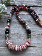 Load image into Gallery viewer, Tommy &amp; Rosita Singer T R Sterling Silver Red Spiny Oyster Bead Necklace 28”