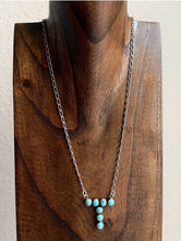 Load image into Gallery viewer, Navajo Sterling Silver Turquoise Alphabet T Chain Necklace KY