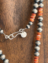 Load image into Gallery viewer, Native American Sterling Silver Spiny Oyster Pearls Jackla Bead Necklace