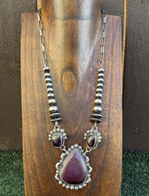 Load image into Gallery viewer, Navajo Sterling Silver Purple Sugilite Lariat Y Chain Bead Necklace KY