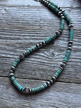 Load image into Gallery viewer, Southwestern Sterling Silver Blue Turquoise W Pearls Bead Necklace 18 inch Gift