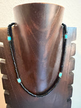 Load image into Gallery viewer, Men’s sterling silver black onyx turquoise necklace 18inch
