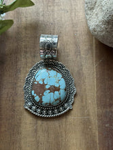Load image into Gallery viewer, Navajo Sterling Silver Number 8 Turquoise Handmade Pendant Etta Enditto Gift