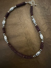 Load image into Gallery viewer, Sterling silver purple spiny oyster wb turquoise bead necklace 18 inch