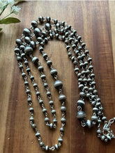 Load image into Gallery viewer, Sterling Silver Graduated 6mm to 12mm Pearls Rosary Bead Necklace. 60 Inch. Gift