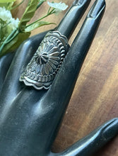 Load image into Gallery viewer, Sunshine Reeves Navajo Native 925 Sterling Silver Stamped Handmade Ring Size10.5