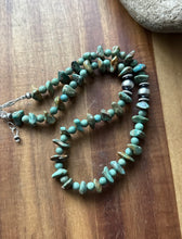 Load image into Gallery viewer, Sterling Silver Turquoise Nuggets Bead Necklace. 18 inch