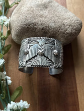 Load image into Gallery viewer, Sunshine Reeves Sterling Silver Thunderbird Cuff Bracelet Navajo Gift