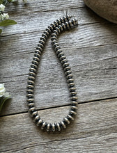 Load image into Gallery viewer, Southwestern 925 Sterling Silver 10mm Flat Saucer Pearls Bead Necklace 18 Inch
