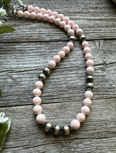 Load image into Gallery viewer, Sterling Silver 10mm Pink Conch Round Bead W Pearls Necklace. 20 inch