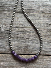 Load image into Gallery viewer, Purple 4mm Sterling Silver Pearls Choker Bead Necklace. 16 Inch. Gift