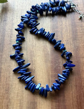 Load image into Gallery viewer, Sterling Silver Lapis Nuggets Turquoise Bead Necklace. 18 inch. Gift