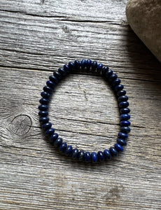 Lapis Lazuli 7 Inch Stretch Bead Bracelet Gift Southwestern