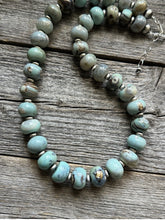 Load image into Gallery viewer, Southwestern 925 Sterling Silver Larimar W Pearls Bead Necklace 18 inch