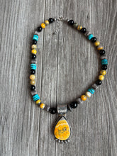 Load image into Gallery viewer, HandmadeNavajoJasperPendentSterlingSilver
WithTurquoiseOnyxandJasperWithNecklace