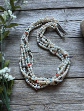 Load image into Gallery viewer, Vintage Pawn Native Sterling Silver Multi Stone Strand Freshwater Pearl Necklace