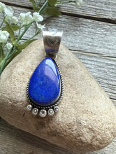 Load image into Gallery viewer, Native American Navajo Sterling Silver Lapis Pendant R Yazzie Gift